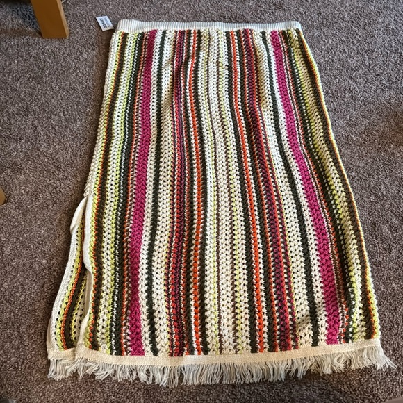 multi stripe open stitch midi skirt - Picture 2 of 2